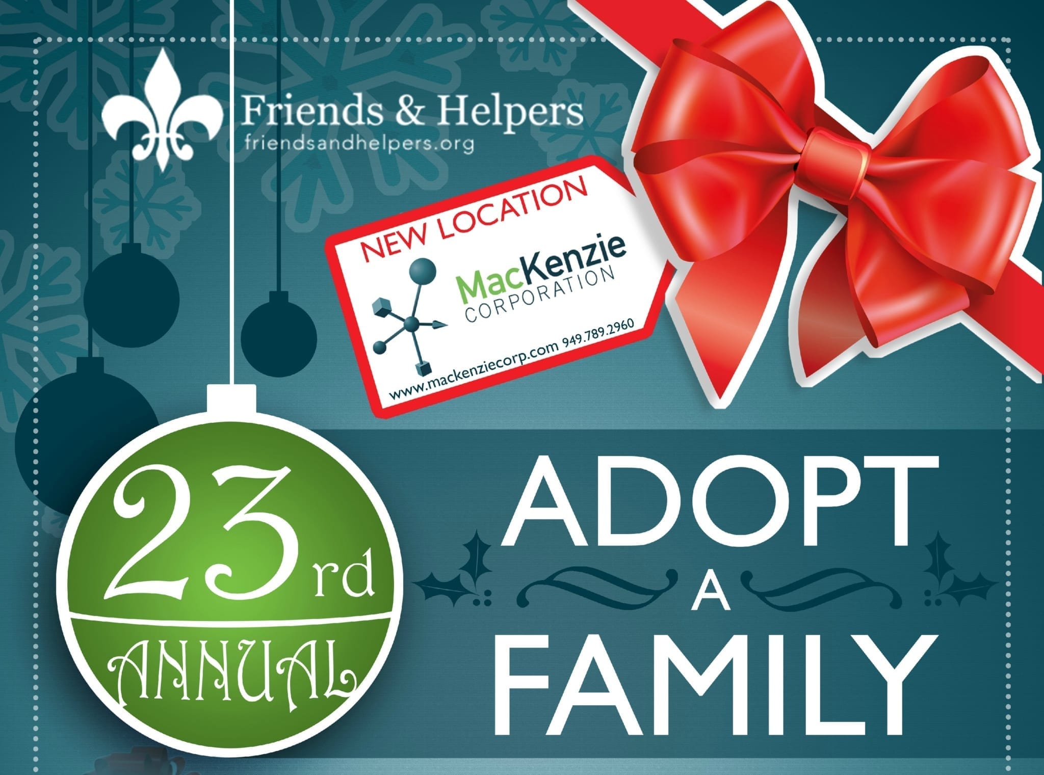 23rd Annual Adopt A Family: Drop-Off and Wrapping Party (Dec. 5th)